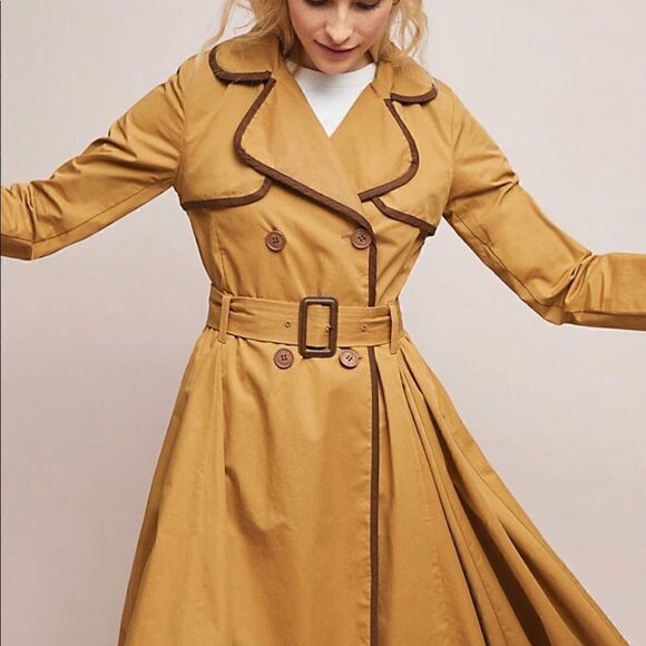 🎉HP🎉NWOT Anthropologie Marley trench coat sz10 - Picture 1 of 15